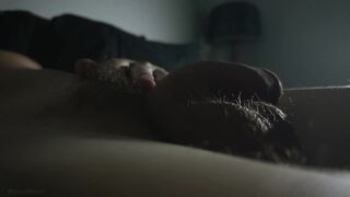 Tugging off furry manhood in the middle of the night