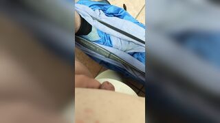 Huge chub masturbates off in public wc