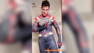 I jizz sans arms in the spiderman suit