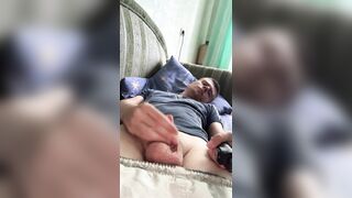 Masturbating off and gobbling spunk