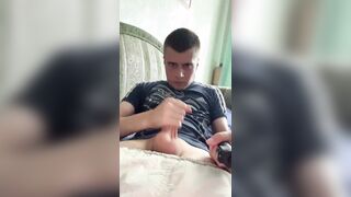 Masturbating off and gobbling spunk