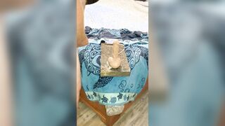 Lubed up my Arse and soles for a worshipper to see while I internal cumshot my caboose with a pumping out fuck stick performing atm