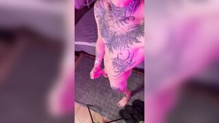 Tats moving with every stroke...