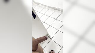 Laundry bedroom / staircase dare and enormous jizm on own stomach