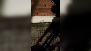 Hippie working in the night.. stop for peeing in sidewalk... Ease!!