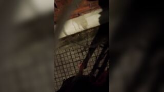 Hippie working in the night.. stop for peeing in sidewalk... Ease!!
