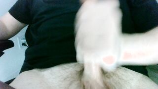 My lil chisel jizz after a great wank-off