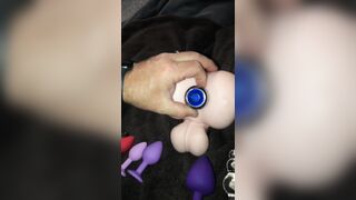 Putting on a flash for a CD that was in a v-card instrument and ass-fuck plugged while using my faux trunk and arse plaything as he observed