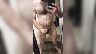Hasty midnight whip out in the mirror
