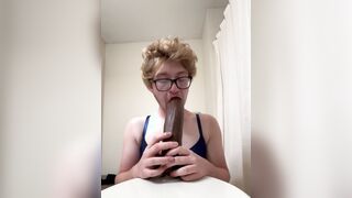 Unsheathed Fem Fag Vincent Guardino Deep throating BIG BLACK COCK