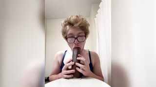 Unsheathed Fem Fag Vincent Guardino Deep throating BIG BLACK COCK