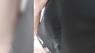 Uncircumcised Slender School Man Demonstrates off his Buldge, and Soles before solo jizz shot on mirror
