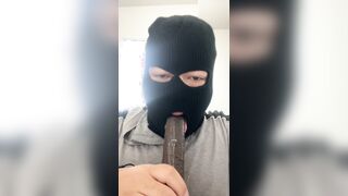 Teaching my hatch with a big black cock fuck stick