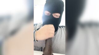 Teaching my hatch with a big black cock fuck stick