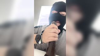 Teaching my hatch with a big black cock fuck stick