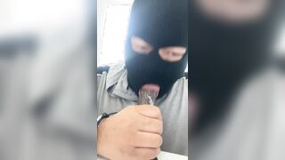 Teaching my hatch with a big black cock fuck stick
