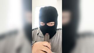 Deep throating my big black cock fuck stick part two