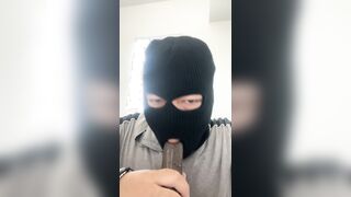 Deep throating my big black cock fuck stick part two