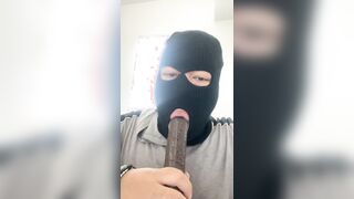 Deep throating my big black cock fuck stick part two