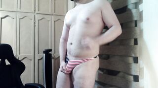 Steamy fellow showcases off his patriotism on webcam