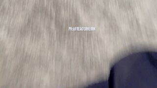 Jizzing on ebony holey woman g-string