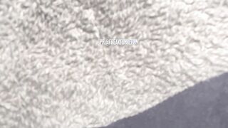 Jizzing on ebony holey woman g-string