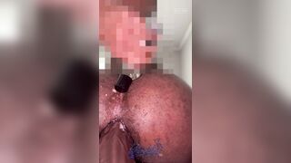 TOTAL FLICK: Dark-hued Bottom Creams and Rails BIG BLACK COCK Fake penis