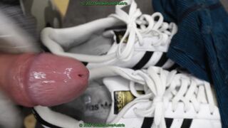 trio money-shots in Adidas Pornographic star