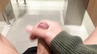 wanking off at the airports restoroom
