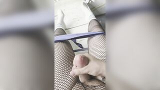 POINT OF VIEW Femboy Pops in Fishnets