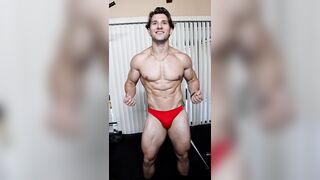 Your beloved muscle stud ripples his muscles in front of camera