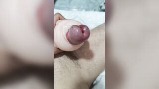 Bighead meatpipe hand job with plaything