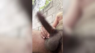WANKING OFF OUTSIDE AND HAVING AN STRONG EJACULATION - Part two