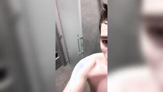 Stroked off at the gym bathroom not attempting to stash it