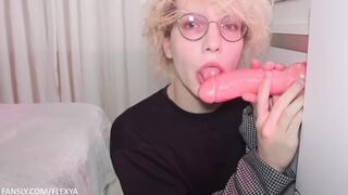 Femboy gets Hatch-Humped by a Fake penis