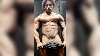 Bare big black cock Stance down