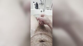 Perceives superb lounging in the bathtub and toying