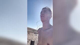 Fag peels off in public and runs in rivulets sweats on a home rock-hard run in Irvine Orange County