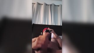 Gangster Dad wanking off and edging in couch