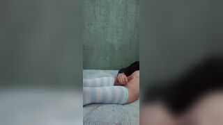 A femboy faps alone in his apartment