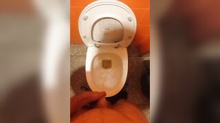 Peeing in a public TOILET
