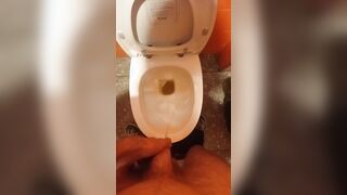 Peeing in a public TOILET