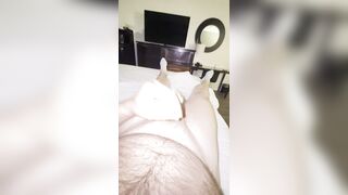 Super-steamy Queer Parent with wooly Torso and Sock Soles Milks his manmeat until it jizzes