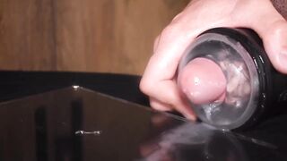Fleslight smash and Gigantic cum-shot with slow-mo