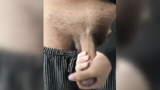 jerkin off in front of the mirror