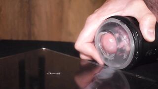 Extraordinary slowmotion pop-shot with my fleslight
