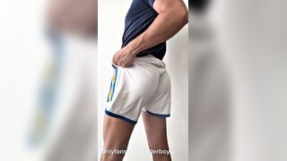 Soccer Jock Gets Home Naughty Milky Cut-offs GIANT UNCIRCUMCISED MAN ROD Wank Off & THICKEST JIZM