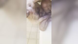 Fingerblasting My Rump in the Douche