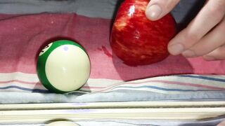 Supah assfucking spreading by billiard ball and monstrous apple, ass-fuck ass inside-out