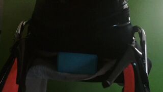 Savage Rectal Fake penis Railing in Ebony Pantyhose & High-heeled shoes